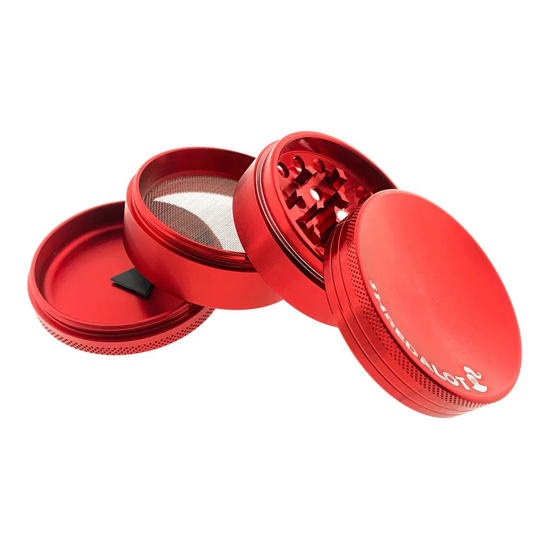 GIDDY 63MM HERB GRINDER 4PART - RED