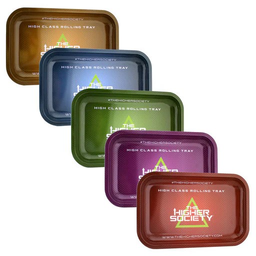 THE HIGHER SOCIETY LARGE METAL ROLLING TRAY - MIX COLOR