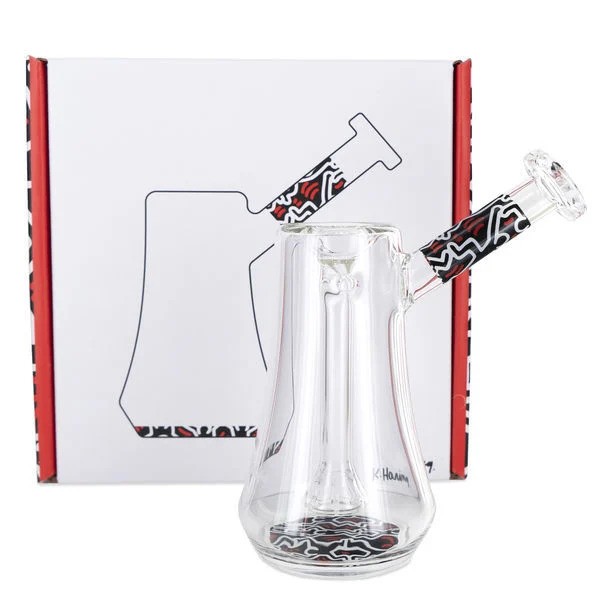K.HARING GLASS BUBBLER BLKREDWHT